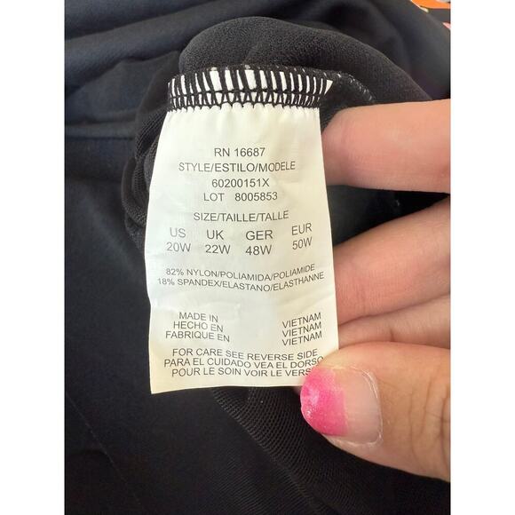 Swim Solutions Women's Multi Off-The-Shoulder Ruffled Swimsuit Size 20W - Picture 9 of 9